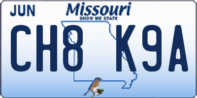 MO license plate CH8K9A