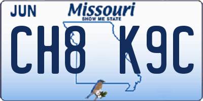 MO license plate CH8K9C