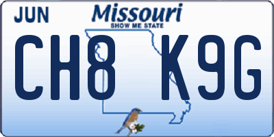 MO license plate CH8K9G
