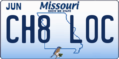MO license plate CH8L0C
