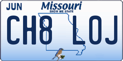 MO license plate CH8L0J