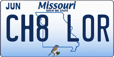 MO license plate CH8L0R