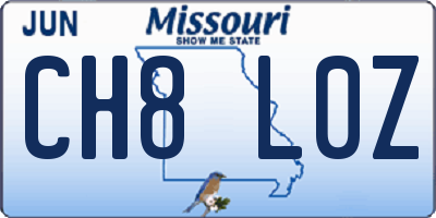 MO license plate CH8L0Z