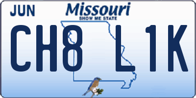 MO license plate CH8L1K