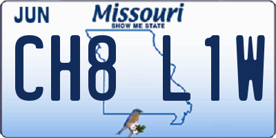 MO license plate CH8L1W