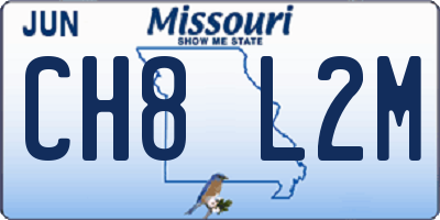 MO license plate CH8L2M