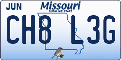 MO license plate CH8L3G