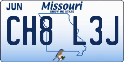 MO license plate CH8L3J