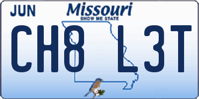 MO license plate CH8L3T