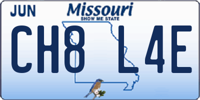 MO license plate CH8L4E