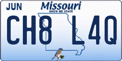 MO license plate CH8L4Q