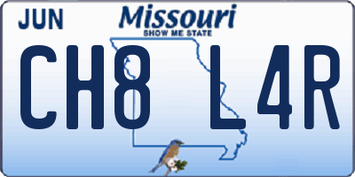 MO license plate CH8L4R