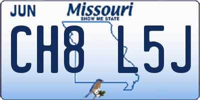 MO license plate CH8L5J