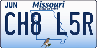 MO license plate CH8L5R