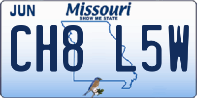 MO license plate CH8L5W