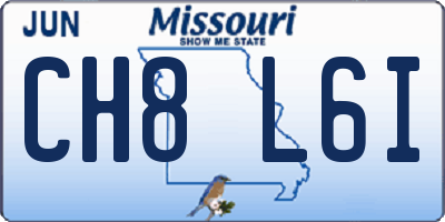 MO license plate CH8L6I