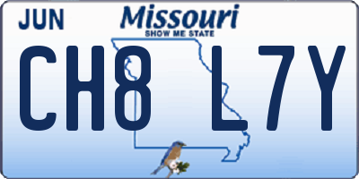 MO license plate CH8L7Y