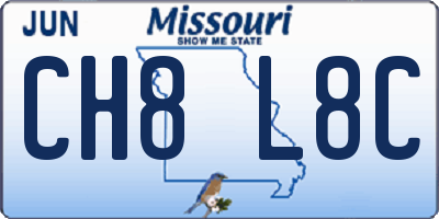 MO license plate CH8L8C