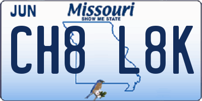 MO license plate CH8L8K