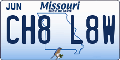 MO license plate CH8L8W
