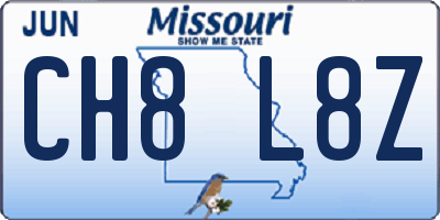 MO license plate CH8L8Z