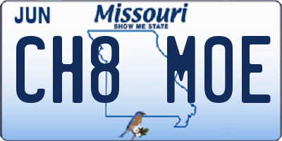 MO license plate CH8M0E