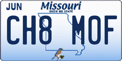 MO license plate CH8M0F