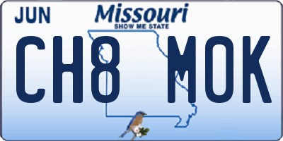 MO license plate CH8M0K
