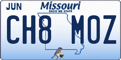 MO license plate CH8M0Z