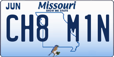 MO license plate CH8M1N