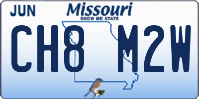 MO license plate CH8M2W