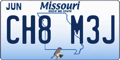 MO license plate CH8M3J