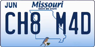 MO license plate CH8M4D