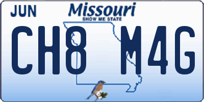 MO license plate CH8M4G