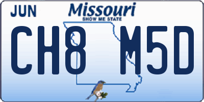 MO license plate CH8M5D