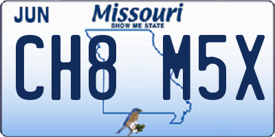 MO license plate CH8M5X