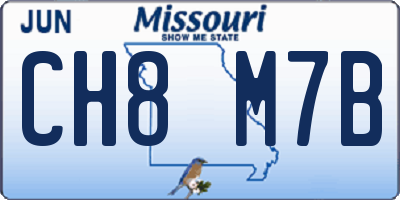 MO license plate CH8M7B