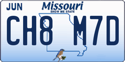 MO license plate CH8M7D