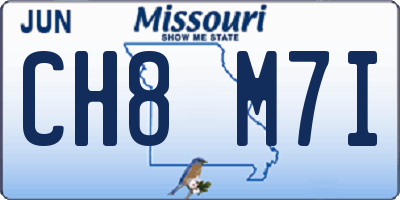 MO license plate CH8M7I