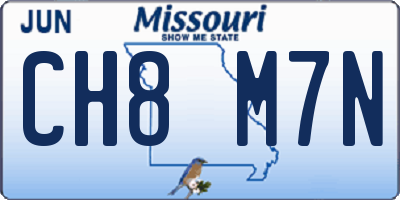 MO license plate CH8M7N