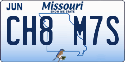 MO license plate CH8M7S