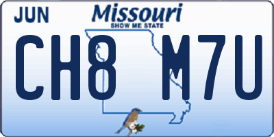 MO license plate CH8M7U