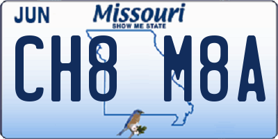 MO license plate CH8M8A