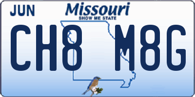 MO license plate CH8M8G