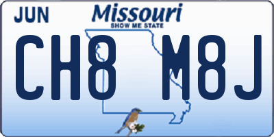 MO license plate CH8M8J