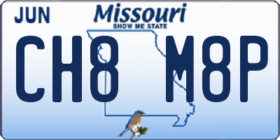 MO license plate CH8M8P