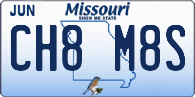 MO license plate CH8M8S