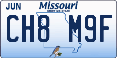 MO license plate CH8M9F