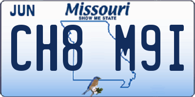 MO license plate CH8M9I