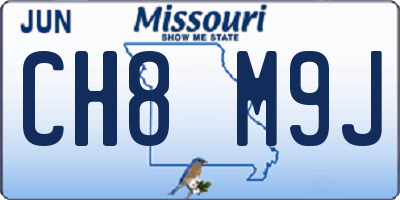 MO license plate CH8M9J